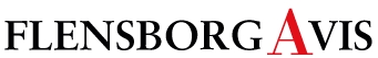 © Flensborg Avis – Medienpartner / Pressebericht Logo der Tageszeitung Flensborg Avis in schwarzen Versalien mit größerem, rotem A auf weißem Hintergrund